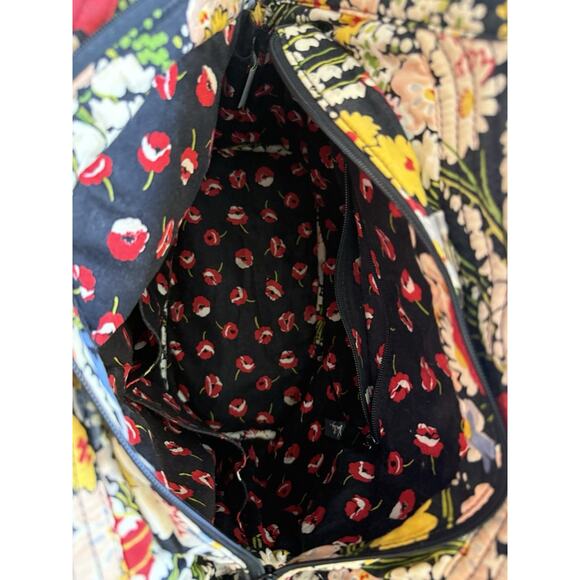VERA BRADLEY ANGLE TOTE POPPY FIELDS Bag Rolled Handles Retired Pattern‎ - Picture 10 of 14